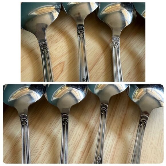 7 Vintage Amefa Holland AFS1 Stainless Flatware Serving Spoon 8 in Satin - Picture 11 of 11